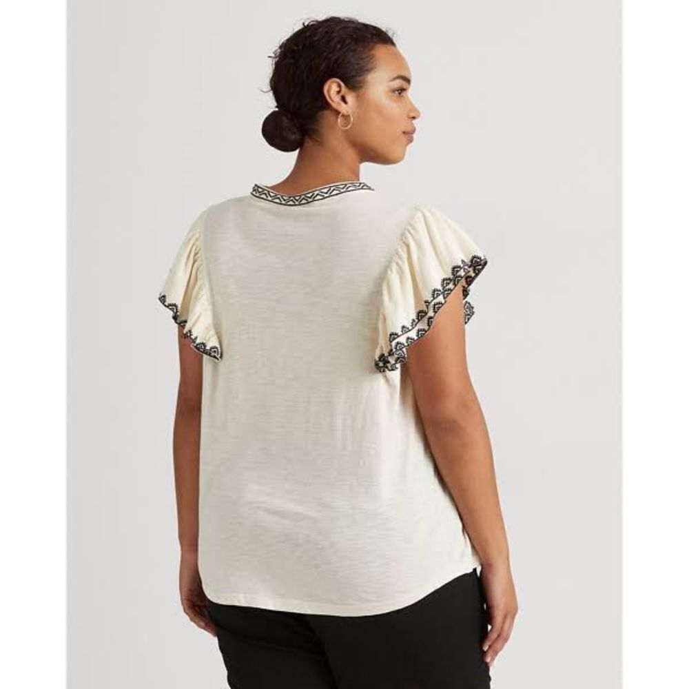 LAUREN RALPH LAUREN size petite large EMBROIDERED top BLOUSE - Picture 4 of 9